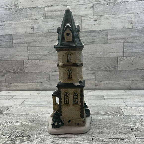 St Nicholas Square The Christmas Village Collection CLOCK TOWER 1998 & Light - Picture 3 of 6